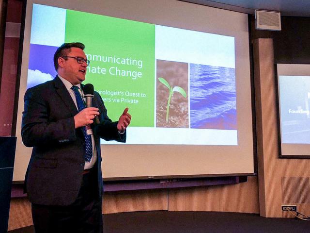 Kean grad Michael Favetta presented at a UN forum on climate change in Taiwan