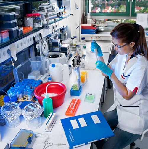 Researcher at work in a Kean laboratory
