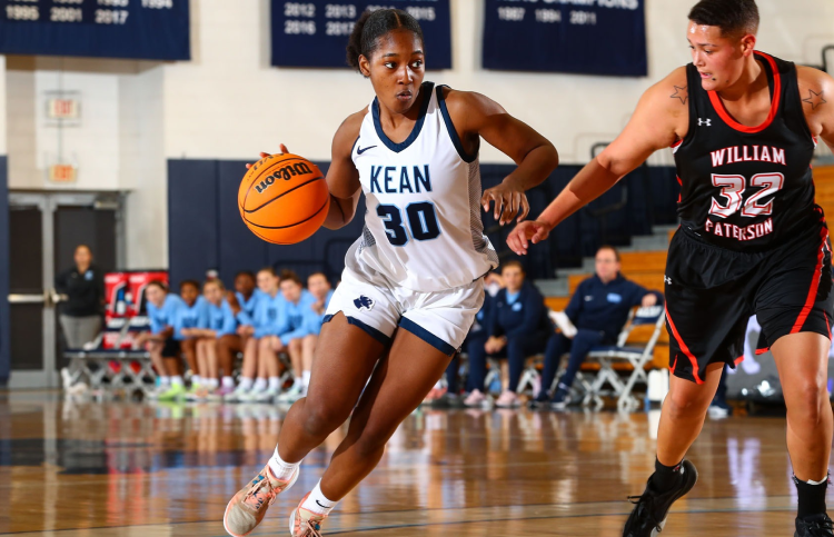 Kean student basketball player during a game