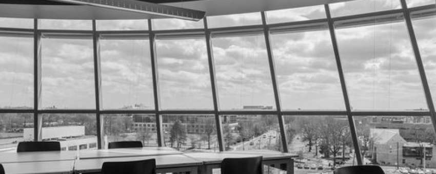 Inside view of Kean University academic building MGC