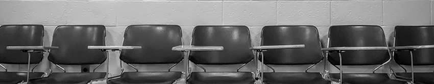 Row of classroom chairs