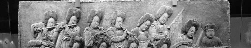 Color-painted Relief Scene of Musicians Playing 