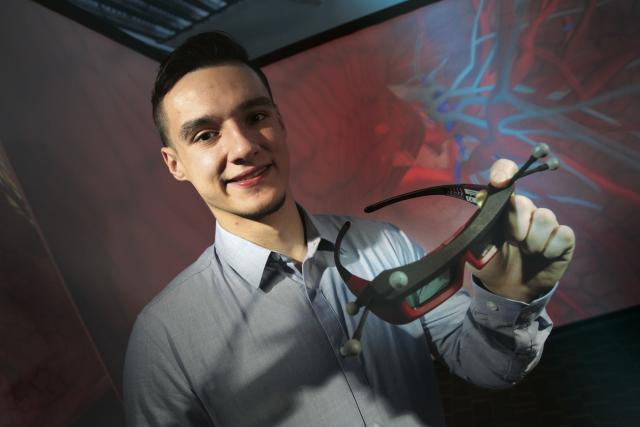 STEM student in 3d CAVE