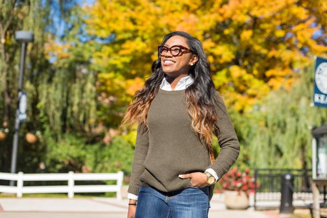 Kean Student with Fall Photography