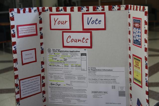 sign showing voter information