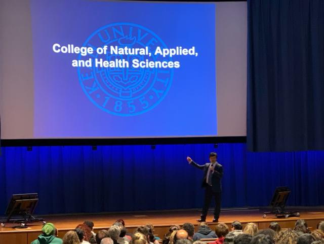 Dean Chang presenting at the Meet the College session during Open House Fall 2019