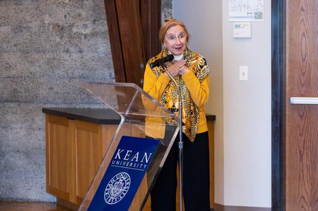 Dorothy Hennings speaks at the Kean Board of Trustees meeting in March, 2020.