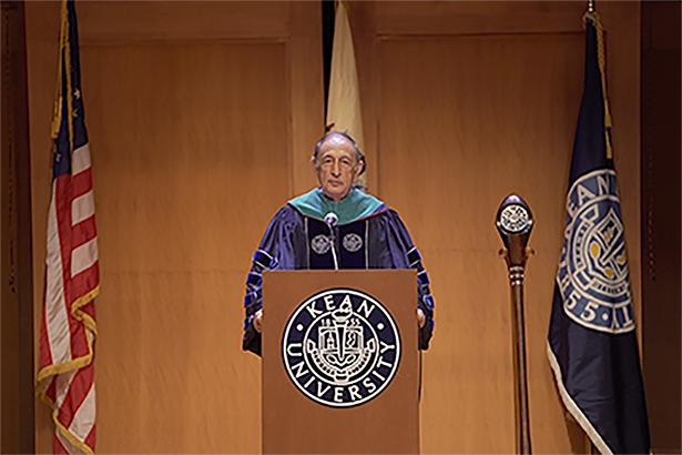 Kean President Dawood Farahi, Ph.D. speaks at the virtual commencement