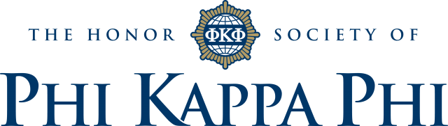 Logo says The Honor Society of Phi Kappa Phi and also shows the emblem