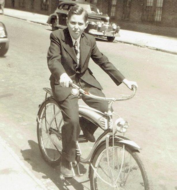 Peter Goldsmith rides a bicycle in New York City