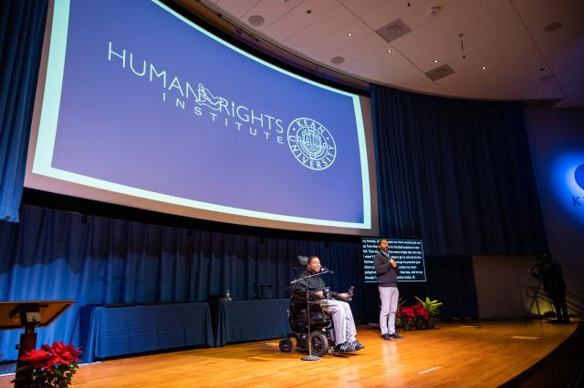 Eric LeGrand speaking at the Human Rights Conference at Kean