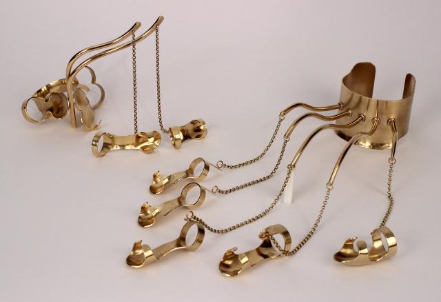 Artist Jen Crupi created ornamental jewelry pieces for use in an opera