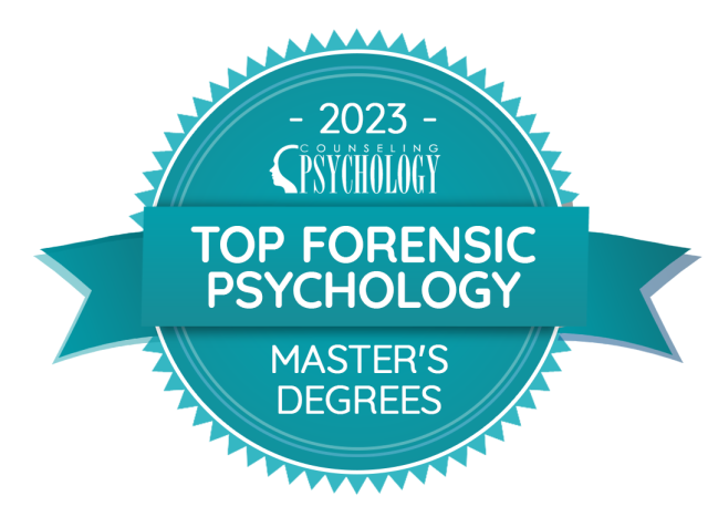A badge ranking Kean's Forensic Psychology master's program #2