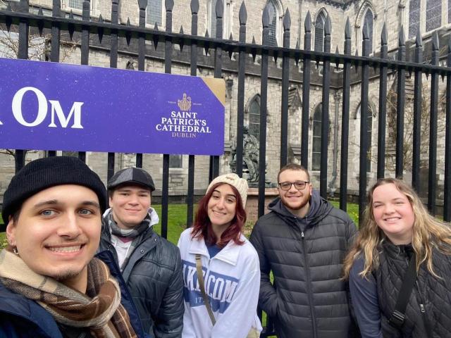 Kean students pose in Dublin during a Travelearn trip