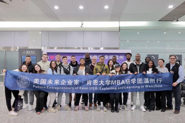 Group photo with banner in china
