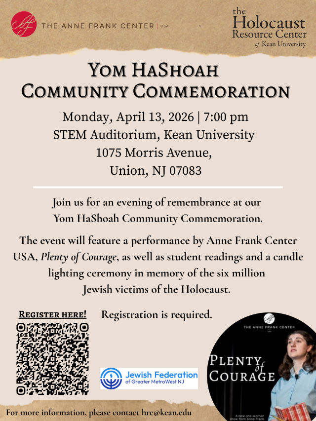 Flyer advertising Yom HaShoah