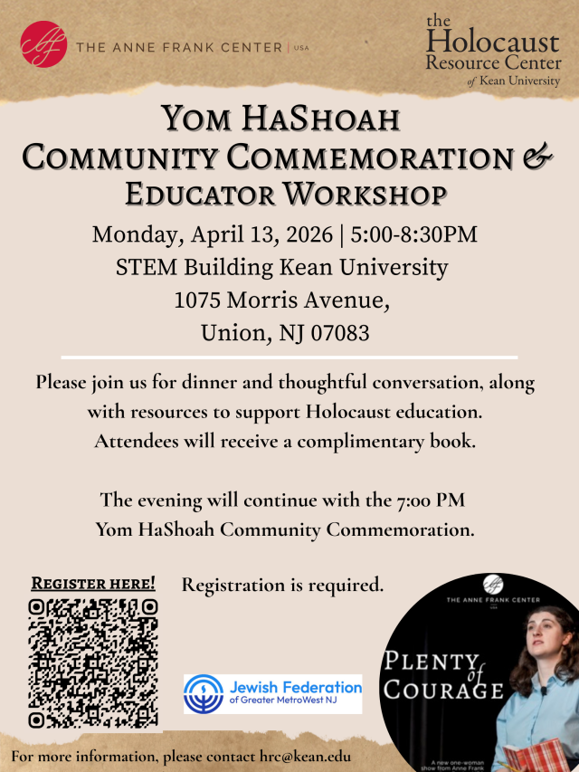 Flyer advertising Yom HaShoah