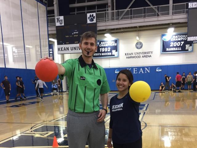 Athletic Training Club members taking a break from dodgeball