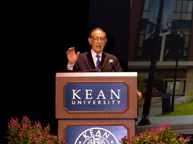 Dr. Farahi at Opening Day 2018 for Kean University