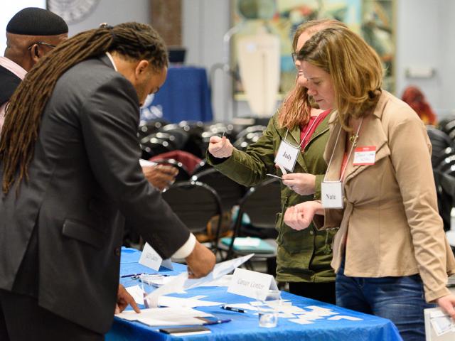 Criminal justice professionals attend a simulation at Kean University