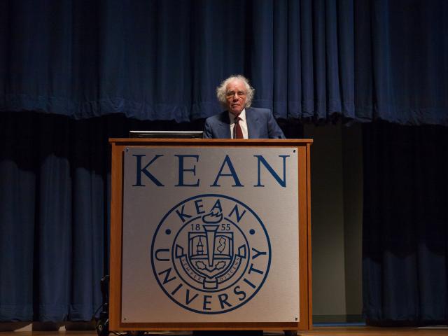 Hidden Child survivor of the Holocaust, Albert Hepner, speaks at Kean University