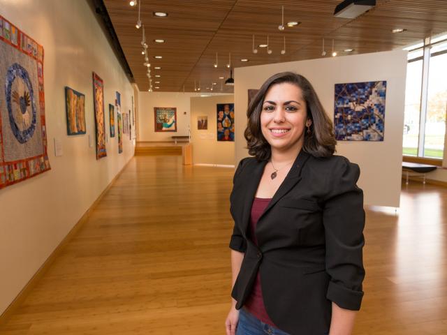 Cristina Fittipaldi poses in the Human Rights Institute. 