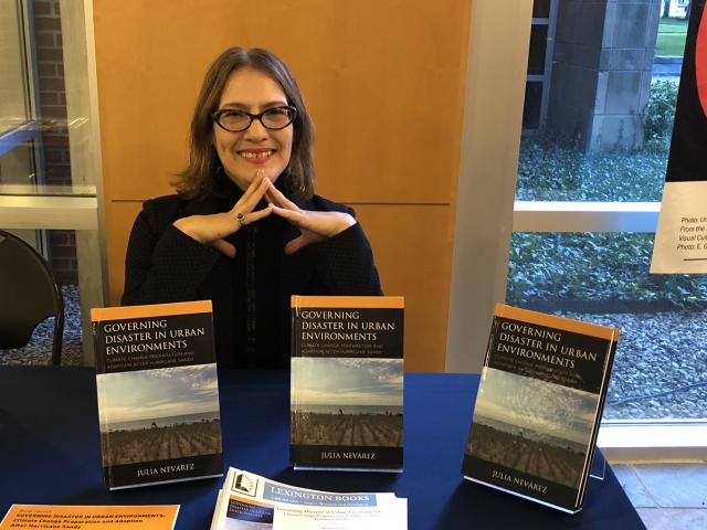 Kean assistant professor of sociology, Julia Navárez, Ph.D. wrote a book on climate change and cities.