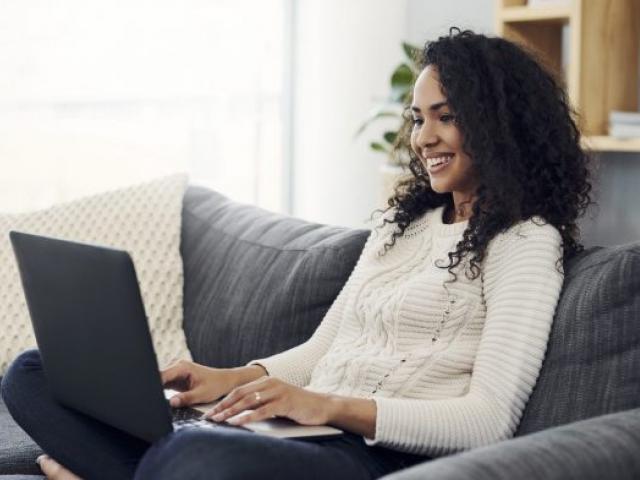 woman on computer