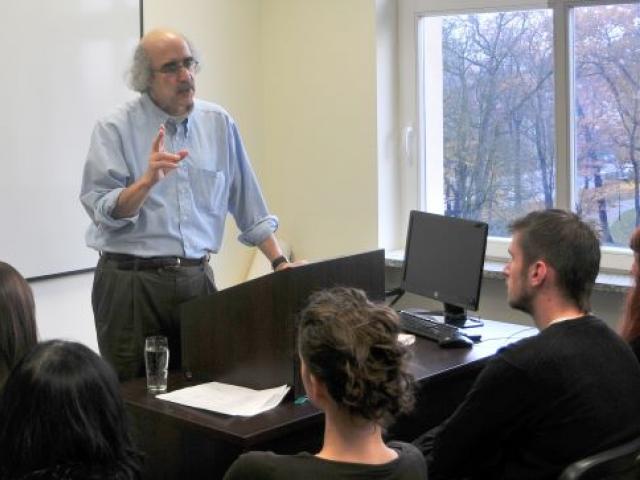 Kean University History Professor Dennis Klein teaches a class at Kean's Union campus.