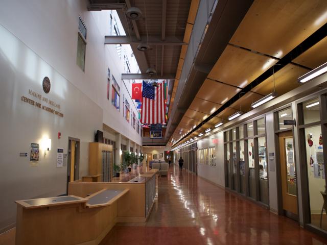 A hallway in the Center for Academic Success at Kean University