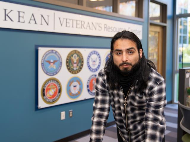 Kean senior Edgar Arauz works as a peer mentor with student veterans