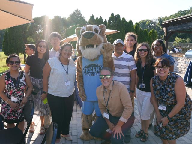 A barbecue at Kean House, the President's Residence, was held for new faculty