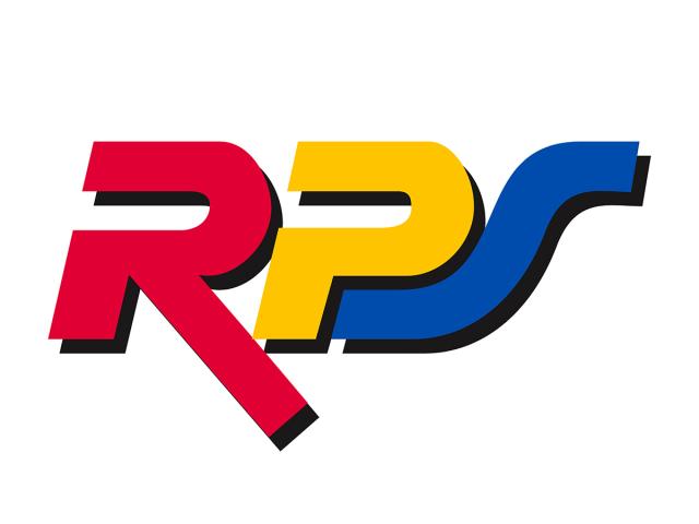 Printing service logo with a red R, a yellow P and a blue S