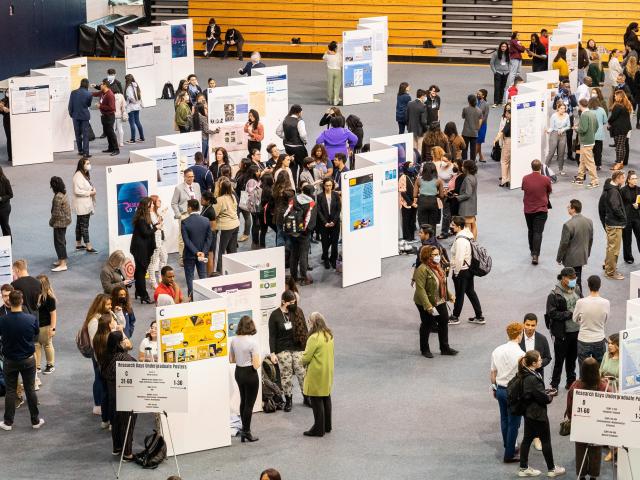 Students display research at Research Days 2022.