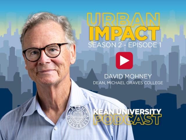 A graphic image with a photo of Dean David Mohney and the caption Urban Impact
