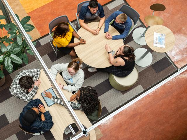 Kean students study in the Miron Student Center