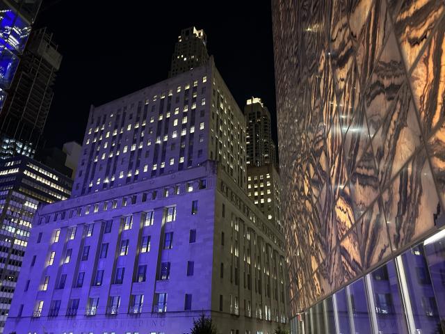 City buildings at night