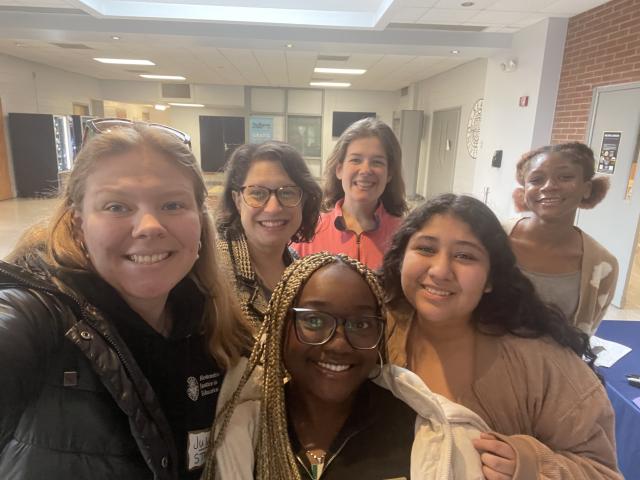 A group of Kean students at the Diversity Council conference in a selfie.