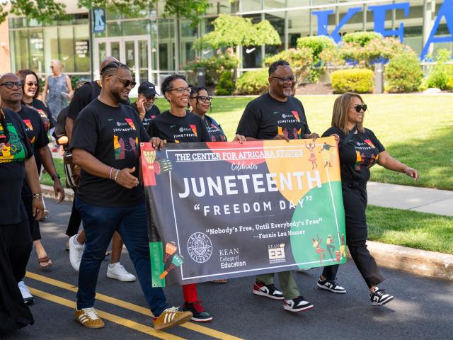 Kean President Repollet leads the Juneteenth freedom walk