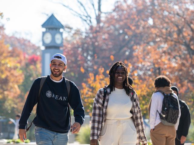A photo of Kean students on campus
