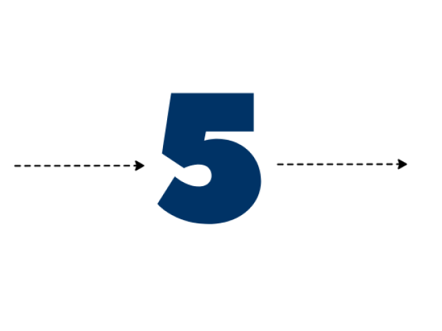 number 5 with arrows
