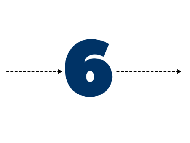 number 6 with arrows