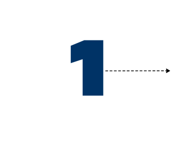 Number one with arrow