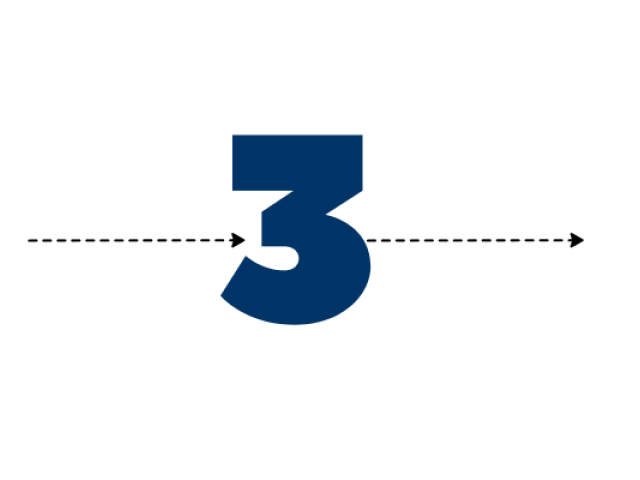 Number 3 with arrows