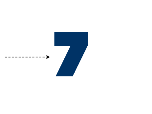number 7 with arrows