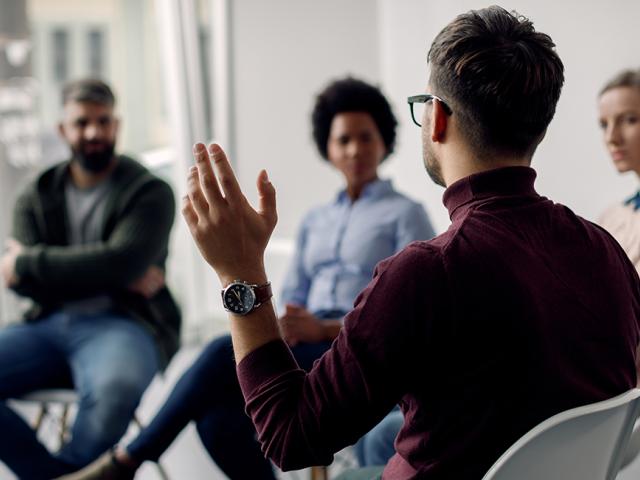 An alcohol and drug counseling session