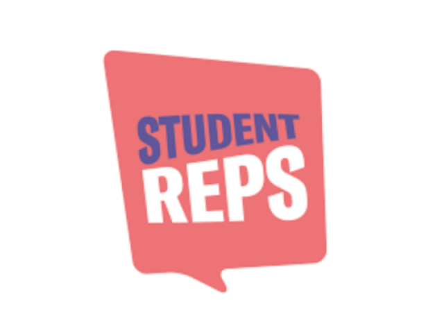 Student Reps in a pink thought bubble 