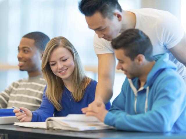 Kean students study for a test