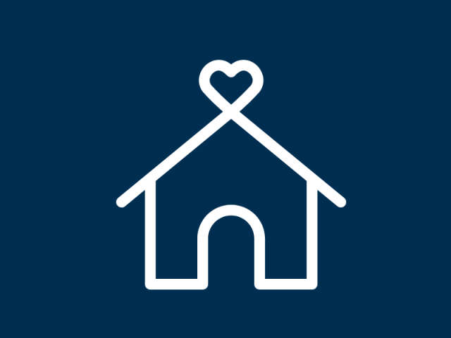 A house with a heart on top