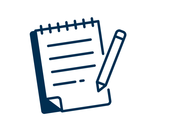 An icon of a notebook and pencil